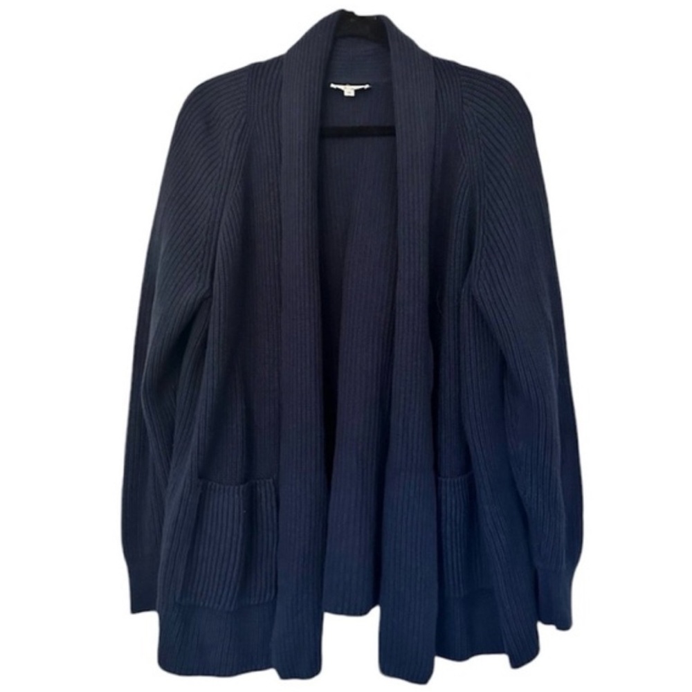 Haven Well Within Navy Ribbed Cashmere Blend Open Front Cardigan Medium